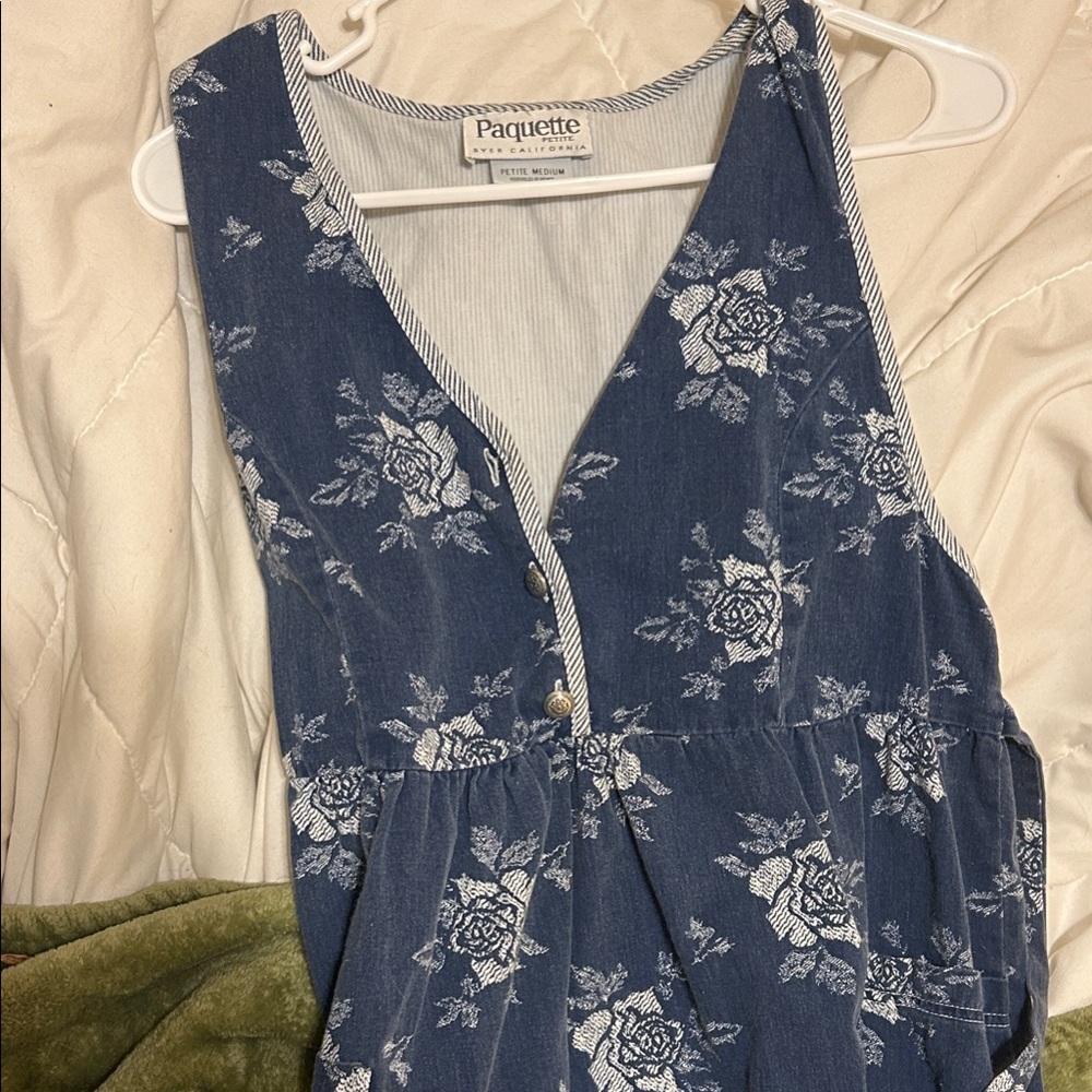 Blue Floral 90s paquette petite Women's Dress